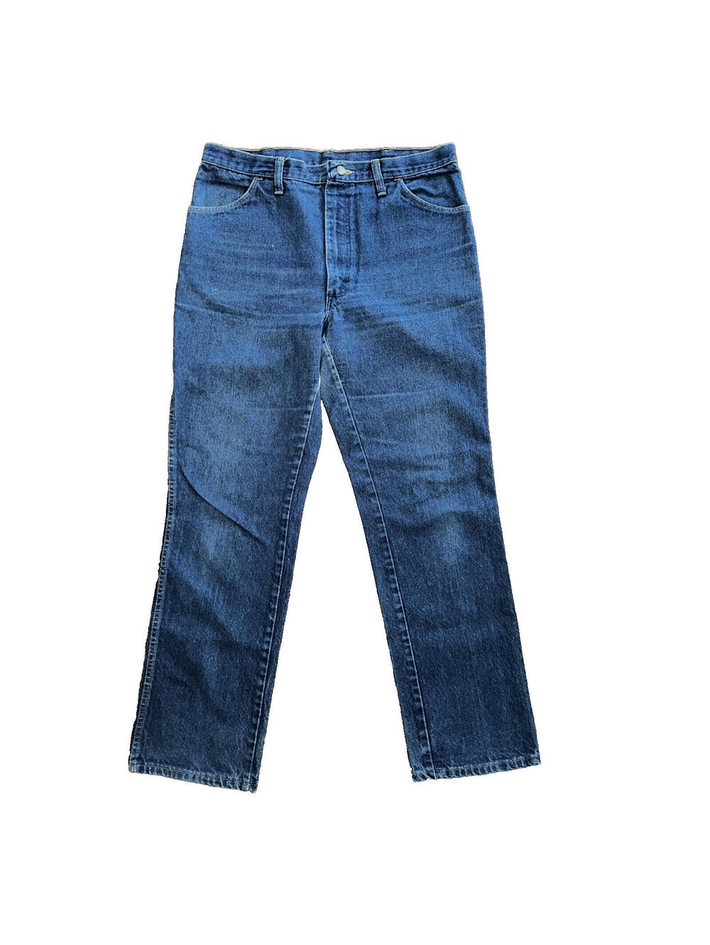 Vintage 1970s Rustler Blue Jeans Mens 36x32 (33x30) Made USA Talon Zipper 70s